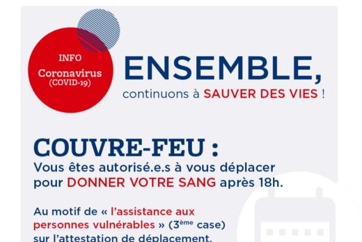 ON PEUT DONNER SON SANG MÊME PENDANT LE COUVRE FEU !