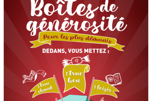 Opérations : boîtes de générosité pour les plus démunis.