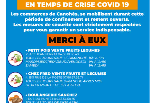 HORAIRES DE NOS COMMERCES EN TEMPS DE CRISE COVID 19