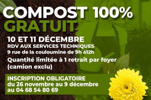 🌱 DISTRIBUTION GRATUITE DE COMPOST le 10 et 11 Décembre 🌱